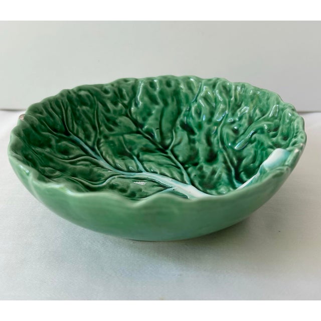 Bordallo Pinheiro Vintage Bordallo Pinheiro Cabbage Leaf Dish/Small Bowl For Sale - Image 4 of 6