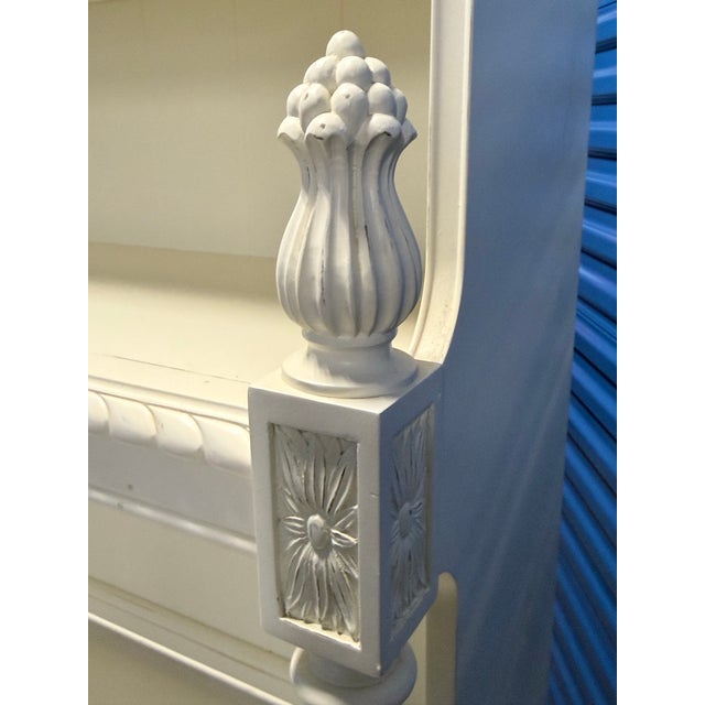 Wood Thomasville Painted Louis XVI Chest With Bookcase Hutch For Sale - Image 7 of 10