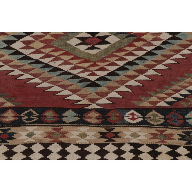 Vintage Persian Kilim, Tribal Gallery Runner Rug With Diamonds - Rug & Kilim For Sale In New York - Image 6 of 8