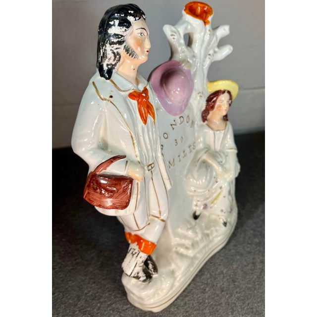 Ceramic Antique Staffordshire Figure 30 Miles to London For Sale - Image 7 of 10