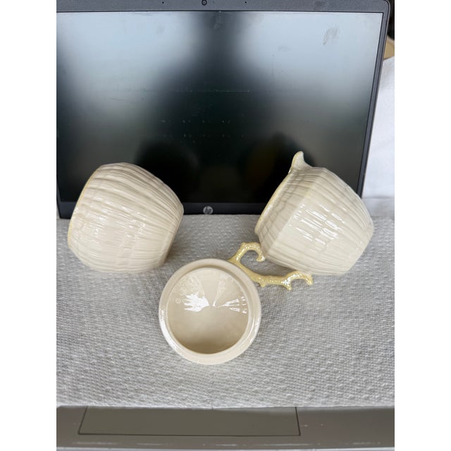 Belleek Sugar and Cream Set For Sale - Image 4 of 7