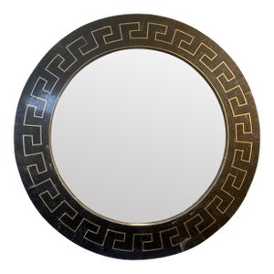 1980s Maitland-Smith Tessellated Marble and Brass Mirror