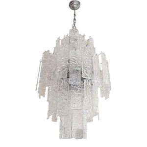 Early 21st Century Italian Sputnik Murano Glass "Hammer Listelli" Chandelier