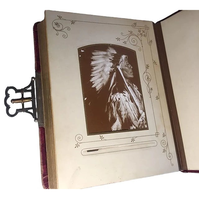 American American Indian Red Velvet Photo Book of Indians For Sale - Image 3 of 10