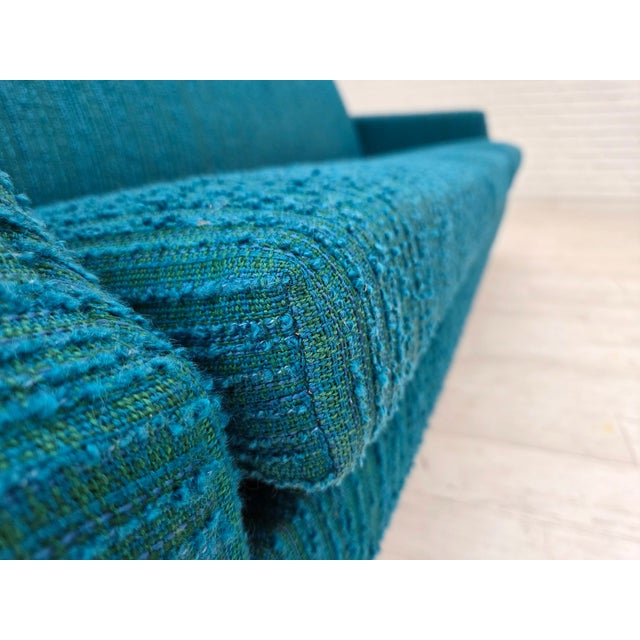 Vintage Danish Three-Seater Sofa in Wool and Teak, 1970s For Sale - Image 10 of 17