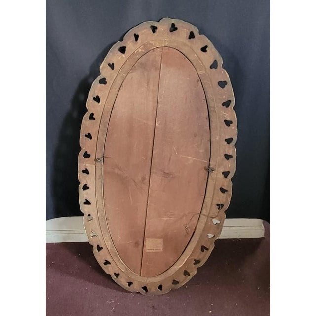 Early 1900s French Style Hand Carved Gilded Oval Beveled Wall Mirror For Sale In Philadelphia - Image 6 of 12