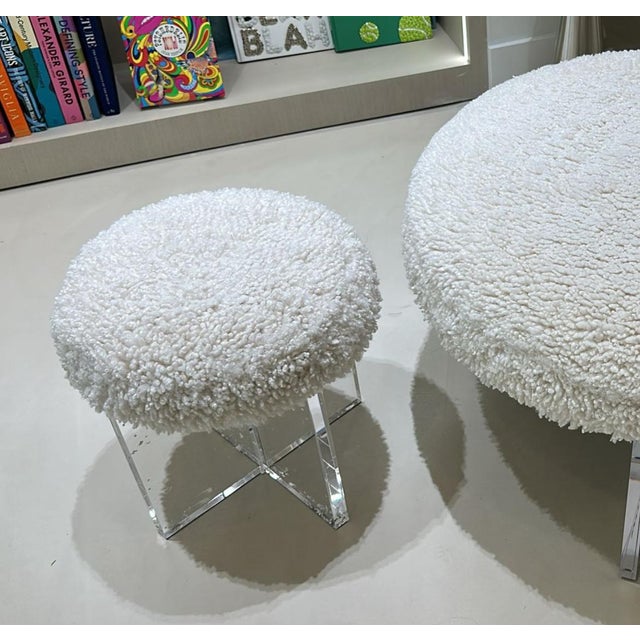 The Jules Stool redefines modern elegance by combining a sleek, angular, clear acrylic cross base with the cozy, inviting...