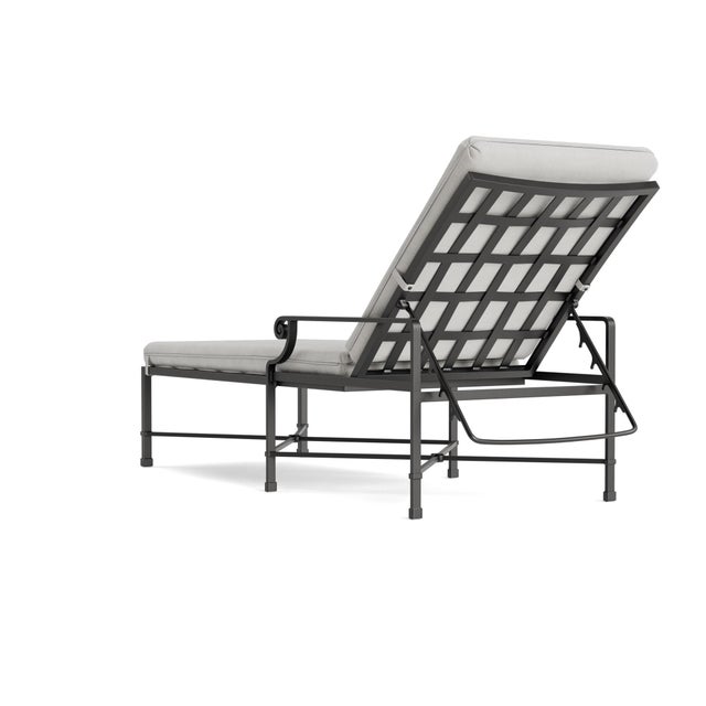 Not Yet Made - Made To Order Brown Jordan Venetian Adjustable Chaise Lounge, Textured Pewter frame with Fusion Dove fabric For Sale - Image 5 of 11