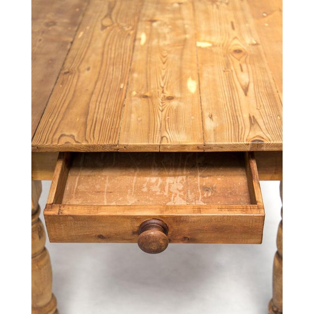 Vintage French Provincial Pine Farmhouse Dining Table For Sale - Image 10 of 14