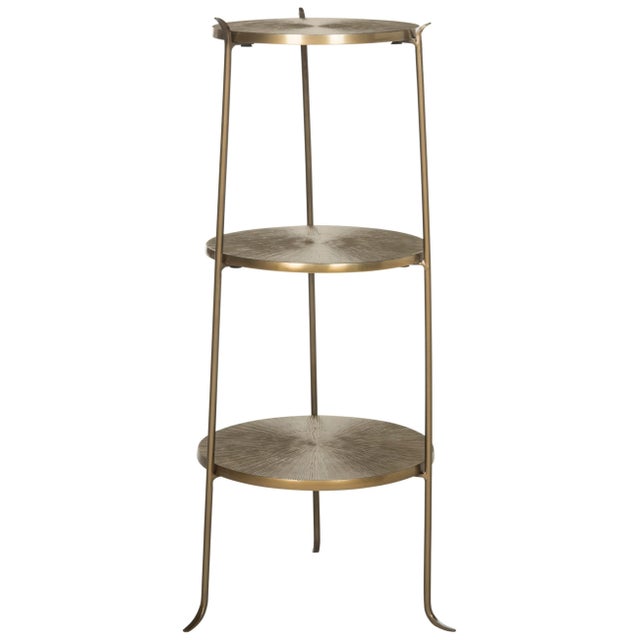 2020s 3 Tier Side Table, Brass For Sale - Image 5 of 5