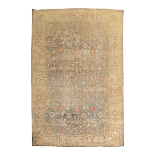 Antique Zabihi Collection Worn Persian Mahal Rug - 7'7" x 10'9" For Sale
