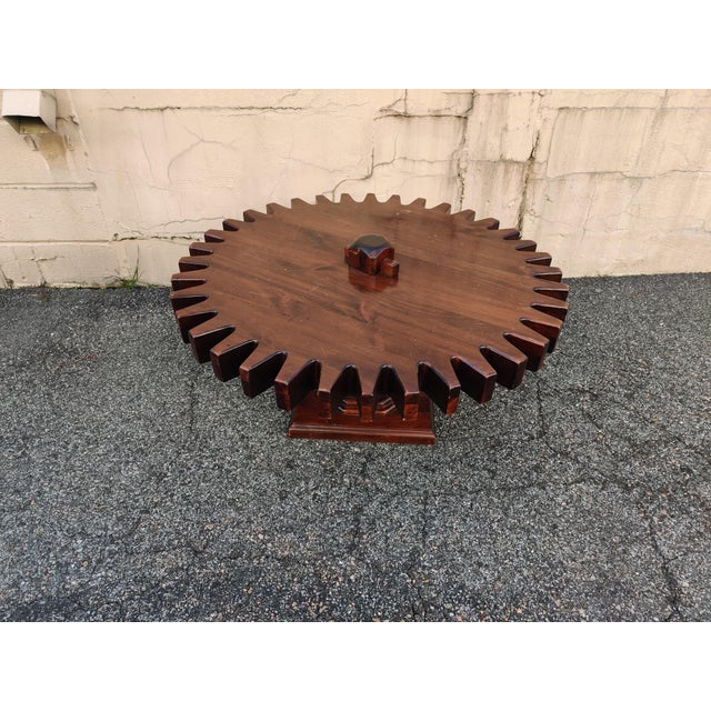 Vintage Ethan Allen Gear Shaped Wooden Coffee Table Chairish