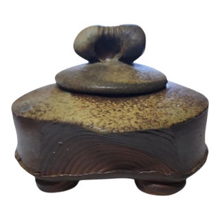 Rare Vintage Patricia Herzog Studio Pottery Lidded Box For Sale