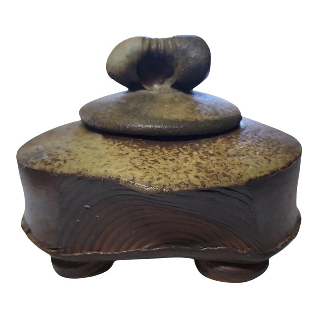 Rare Vintage Tom Turner and Patricia Herzog Studio Pottery Lidded Box For Sale