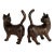 Pair of Vintage Carved Wood Cats For Sale
