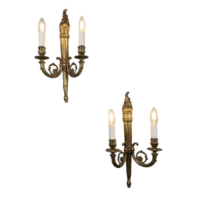 Antique Empire French Torch Sconces For Sale