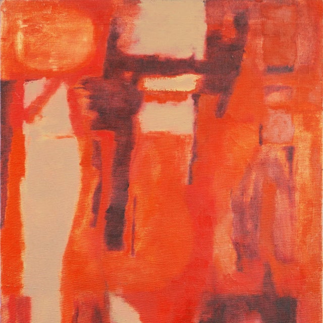 Abstract 'Abstract in Coral and Ivory' by M. Rosera, 1963, Mid-Century Modernist Abstraction in Warm Colors For Sale - Image 3 of 8