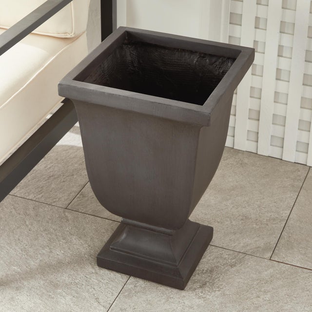 Black Fibreclay Beckett Sq Footed Planter Small For Sale - Image 8 of 8