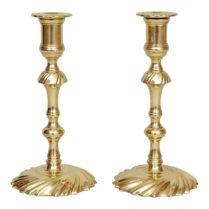 Baldwin Brass Swirl Candlesticks, a Pair