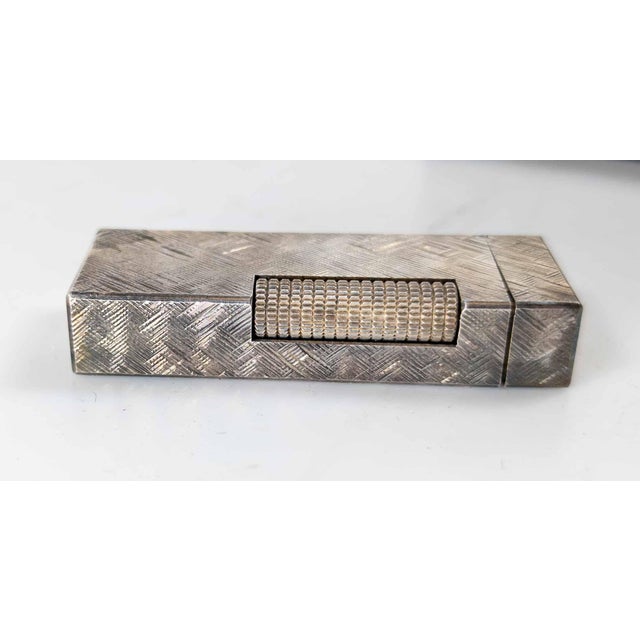 Mid-Century English Dunhill Rollagas Lighter in Silverplate Florentine Pattern For Sale - Image 10 of 12