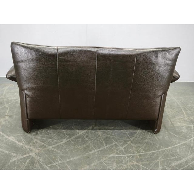 Belgian Full Grain Leather Freestanding Two-Seat Sofa from Jori, 1990s For Sale - Image 11 of 15