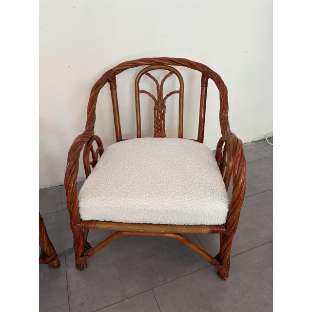 Twisted Rattan Armchairs, 1970s, Set of 2 For Sale - Image 13 of 14