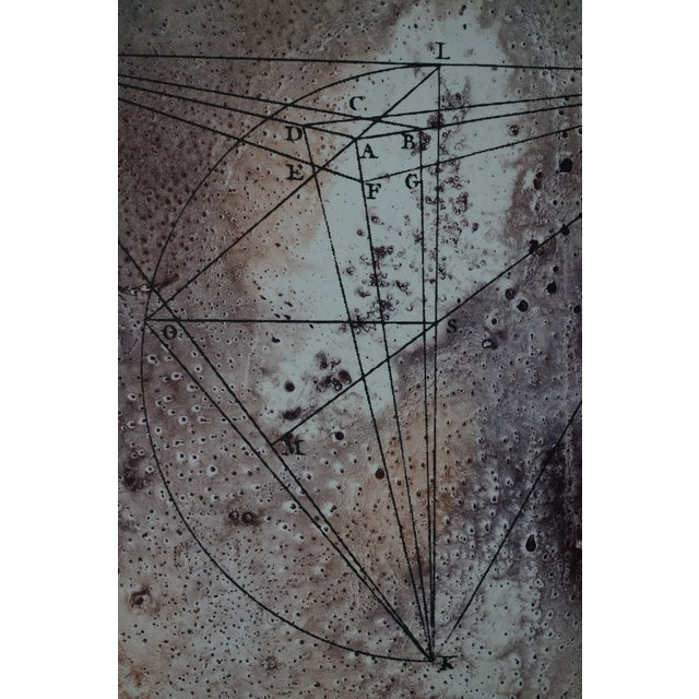1980 Signed Abstract Geometric Linear Planetary Surface Diagram Lithograph 25" For Sale - Image 9 of 12