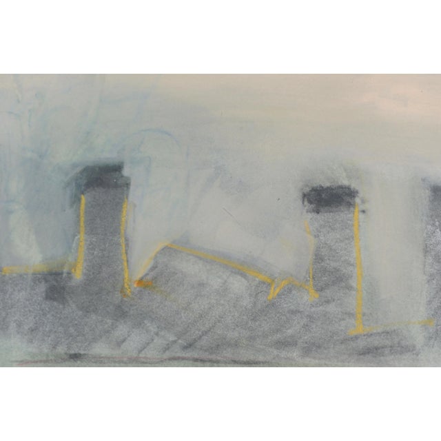 Abstract Chris Cacciotti "Chimneys at Dusk" Abstract Landscape 1991 For Sale - Image 3 of 7