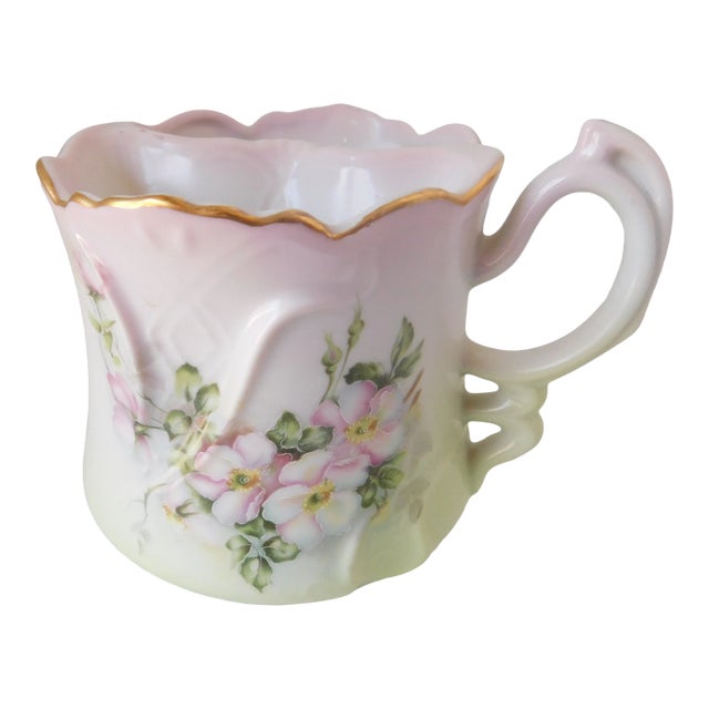 Antique c.1890 Hand-Painted Porcelain Nippon Shaving Mug For Sale