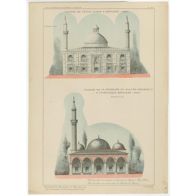 Alexandre M. Raymond, Yeşil Djami & Sultan Murad Mosque, Bursa, 1924, Paper For Sale - Image 3 of 9