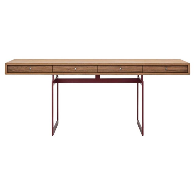 Red and Walnut Office Desk by Bodil Kjaer for Karakter For Sale - Image 16 of 16