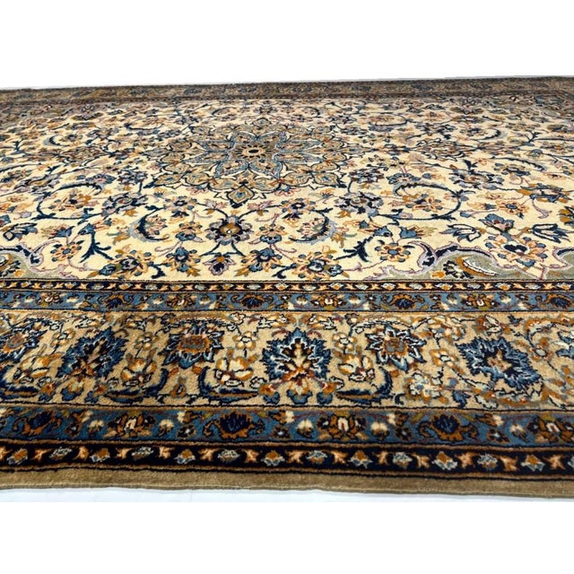 Beige Pasargad DC Fine Hand Knotted Vintage Kashan Rug For Sale - Image 8 of 9
