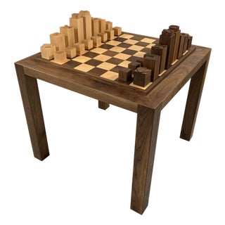 Custom Chess Set and Game Table For Sale