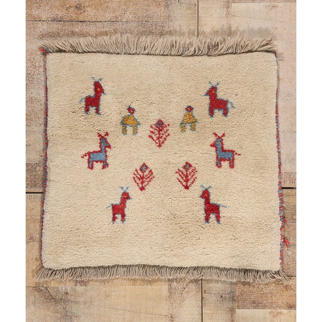 Vintage Persian Gabbeh Rug, 02'05 X 02'02 For Sale - Image 10 of 10