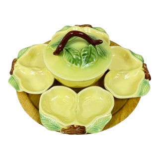 Vintage Pear Pottery Serving Set For Sale