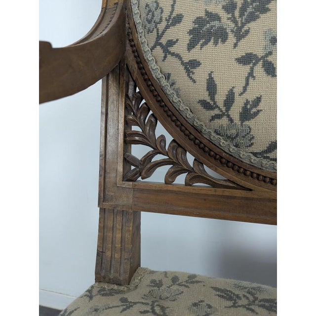 Louis XVI Style Living Room Set with Escutcheon Backrests, 19th Century, Set of 3 For Sale - Image 15 of 18