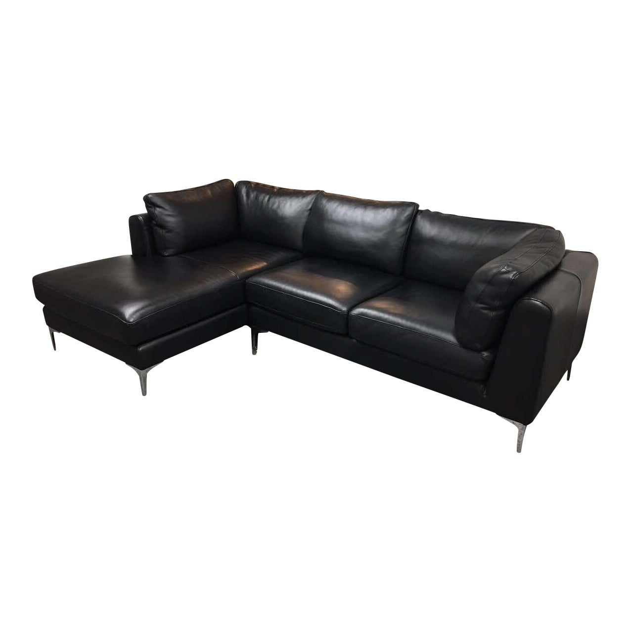 Design Within Reach Albert Black Leather Sectional Chairish