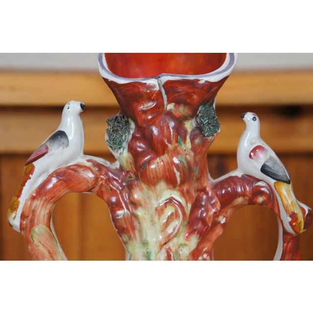 Antique Staffordshire Porcelain Good Companions Tree of Life Spill Vase For Sale - Image 10 of 12
