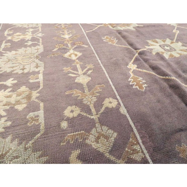 1930s Galerie Shabab Collection Early 20th Century Turkish Oushak Rug For Sale - Image 5 of 8