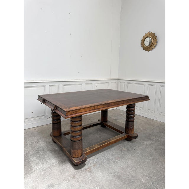 Art Deco Table in Oak by Dudouyt, 1930 For Sale - Image 13 of 13