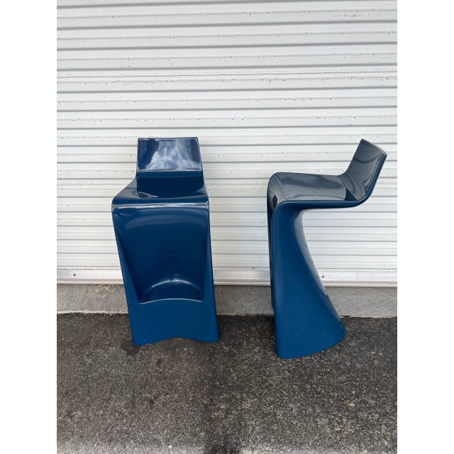 Vintage Blue Stools Vondom Wing by Cero -2 For Sale In West Palm - Image 6 of 11