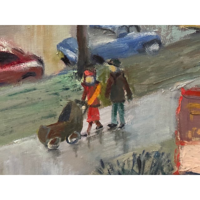 Hyde Park Neighborhood, the Piccadilly Theater, Chicago, Il 1957, Oil Painting by Ruth L. Drucker For Sale In West Palm - Image 6 of 9