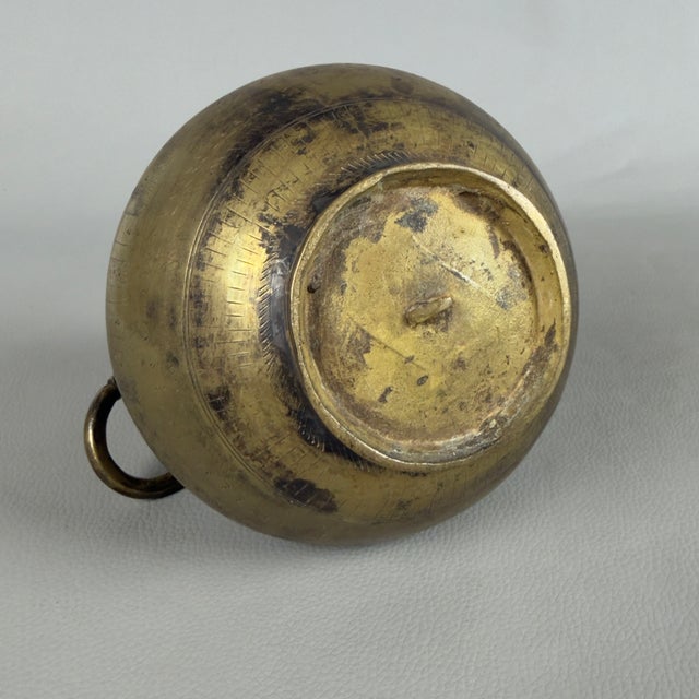 Antique 20th Century Indian Ritual Lota Vase in Engraved Brass For Sale - Image 6 of 9