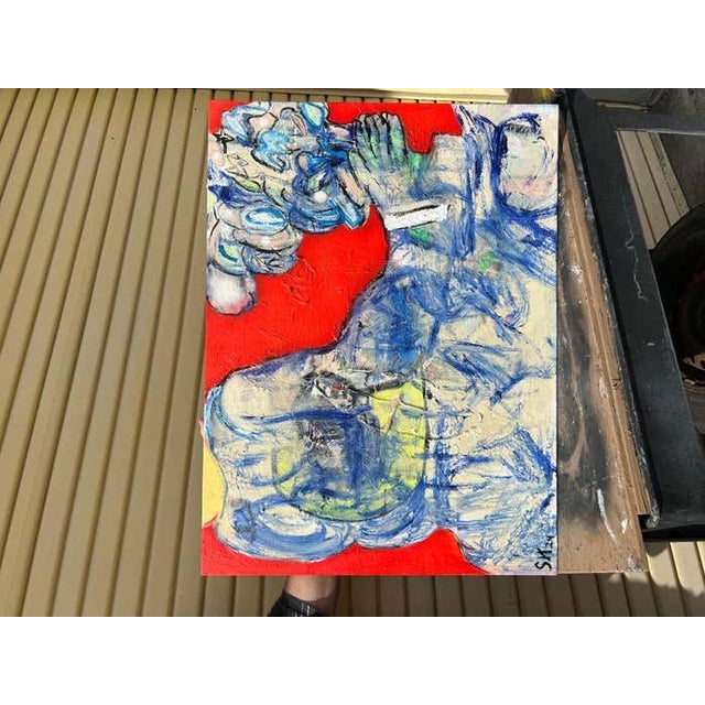 2020s Scott Harper Mixed Media Painting titled “Blueful.” 30 x 40 2024 For Sale - Image 5 of 5