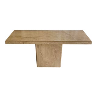 Polished Travertine Console Table For Sale