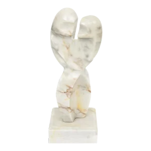 Vintage Cubist Abstract Variegated Marble Sculpture 1970's