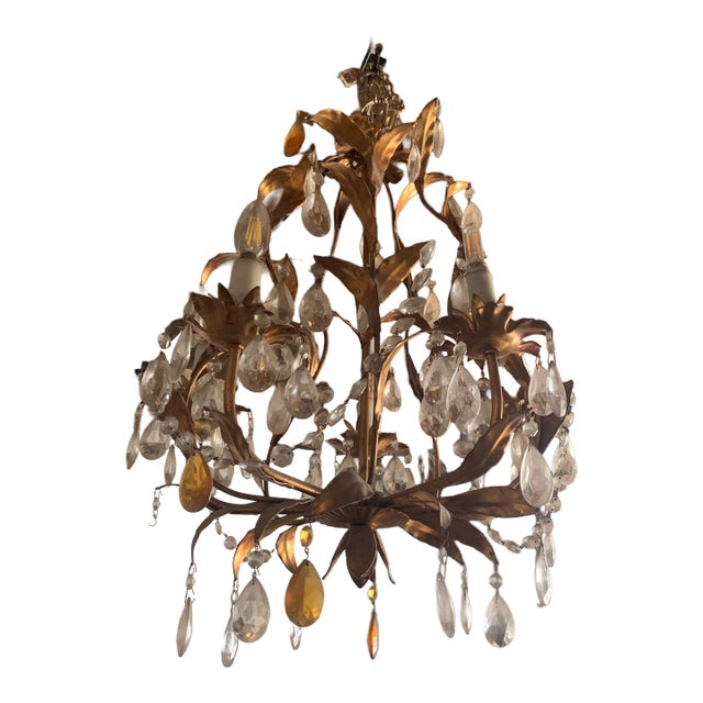 Antique Bronze Baroque Chandelier For Sale