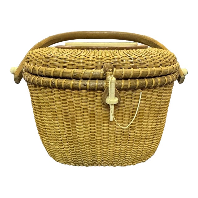 Farnum Nantucket Lightship Pelican Scrimshaw Ivorylite Basket Purse 1988 Signed For Sale