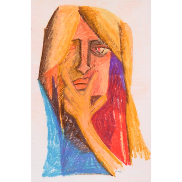 Expressionism The Gesture - Portrait in Pastel on Paper by Michael William Eggleston For Sale - Image 3 of 7