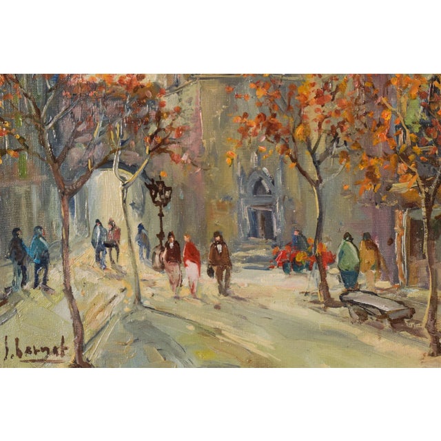 Impressionist Autumn Cityscape, Late 20th-Century, Oil on Canvas, Framed For Sale - Image 3 of 12